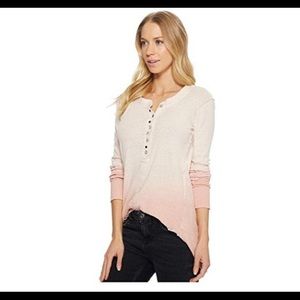 NWT Free People Henley long sleeve ombré tee
